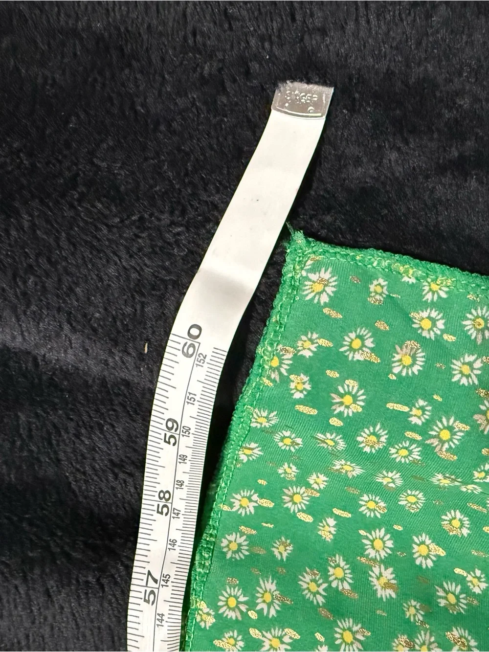 Kelly Green and gold floral rectangle scarf